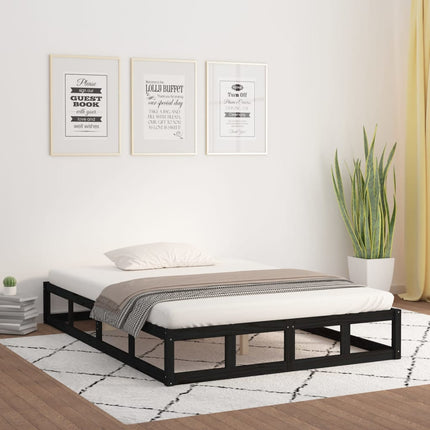 sengeramme 160x200 cm massivt træ sort
