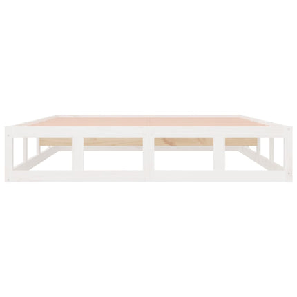 sengeramme 200x200 cm massivt træ hvid