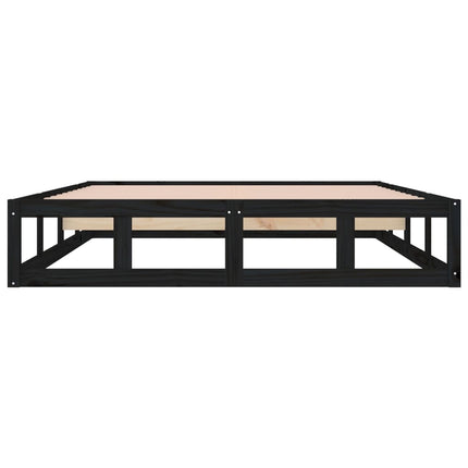 sengeramme 200x200 cm massivt træ sort