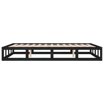 sengeramme 140x190 cm massivt træ sort