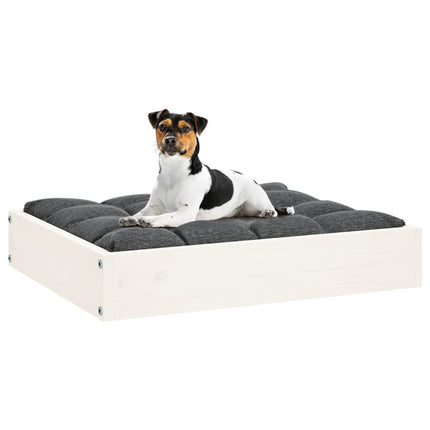 hundeseng 51,5x44x9 cm massivt fyrretræ hvid