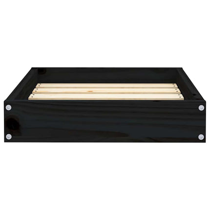 hundeseng 51,5x44x9 cm massivt fyrretræ sort