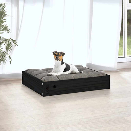 hundeseng 51,5x44x9 cm massivt fyrretræ sort