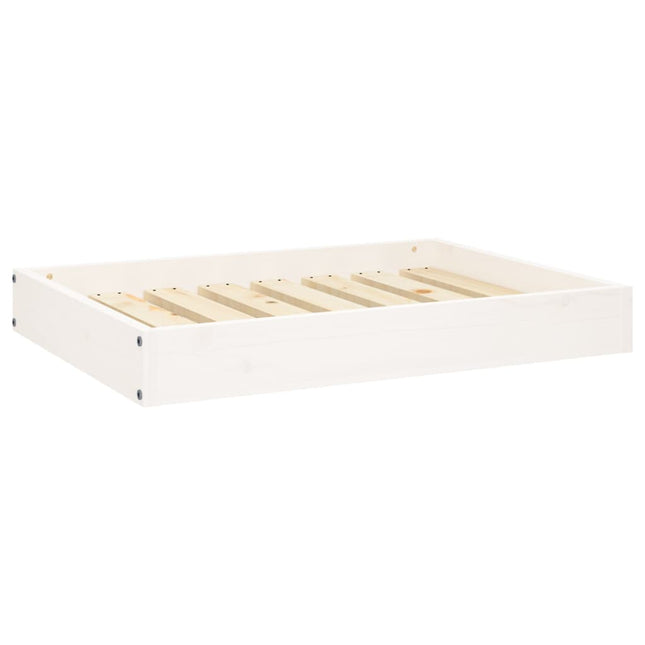 hundeseng 71,5x54x9 cm massivt fyrretræ hvid
