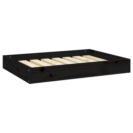 hundeseng 71,5x54x9 cm massivt fyrretræ sort