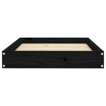 hundeseng 71,5x54x9 cm massivt fyrretræ sort