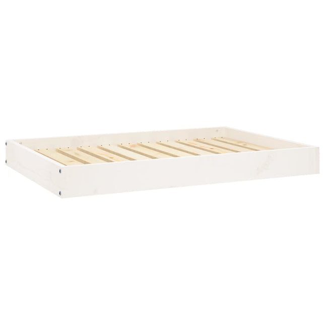 hundeseng 91,5x64x9 cm massivt fyrretræ hvid