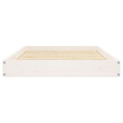 hundeseng 91,5x64x9 cm massivt fyrretræ hvid