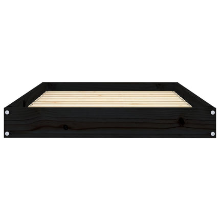 hundeseng 91,5x64x9 cm massivt fyrretræ sort