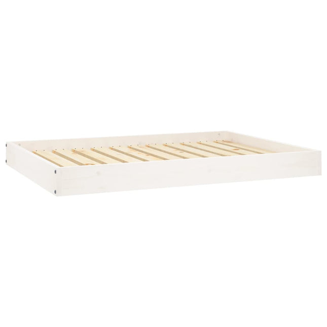 hundeseng 101,5x74x9 cm massivt fyrretræ hvid