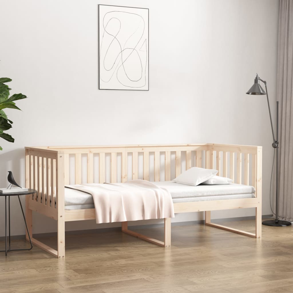 Daybed uden madras 90x190 cm - massivt fyrretræ, minimalistisk sengeramme