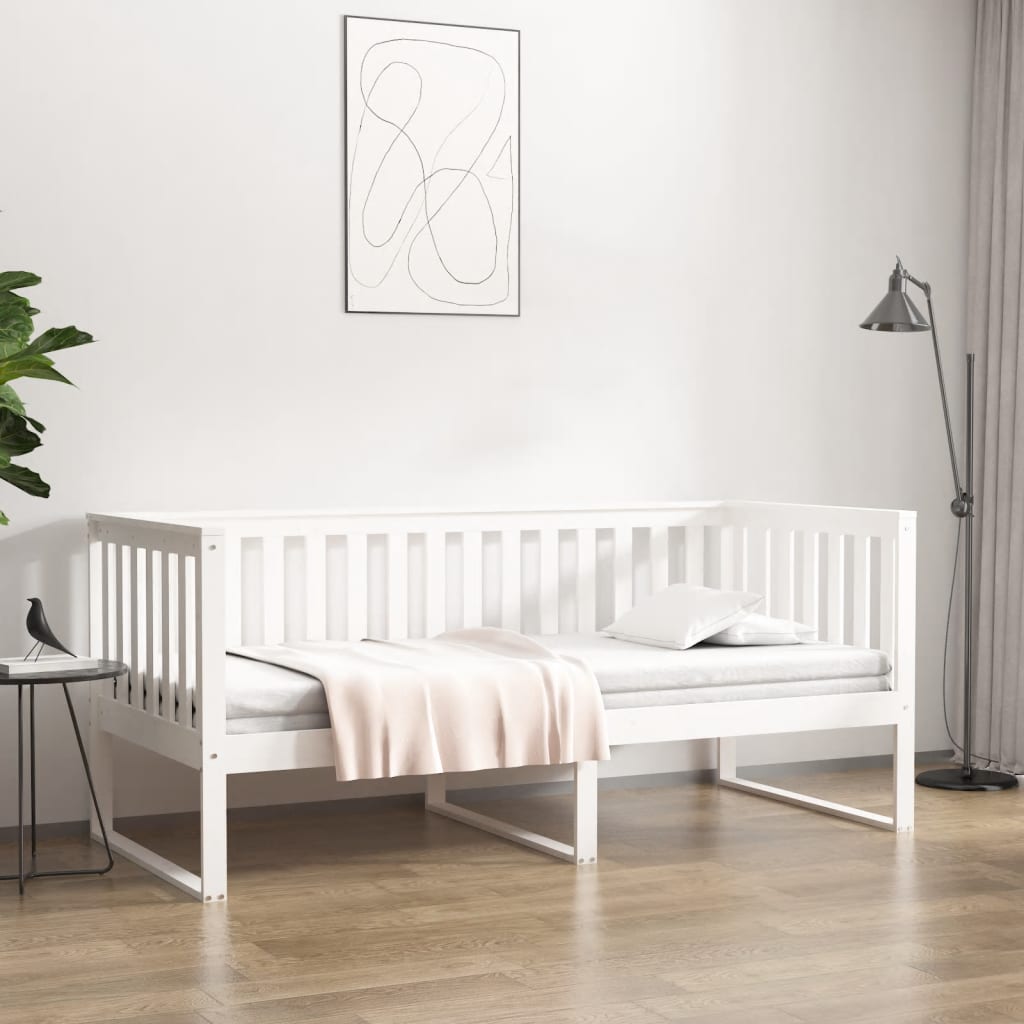 vidaXL daybed uden madras 90x190 cm massivt fyrretræ hvid