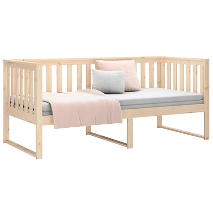 daybed med reol uden madras 100x200 cm massivt fyrretræ