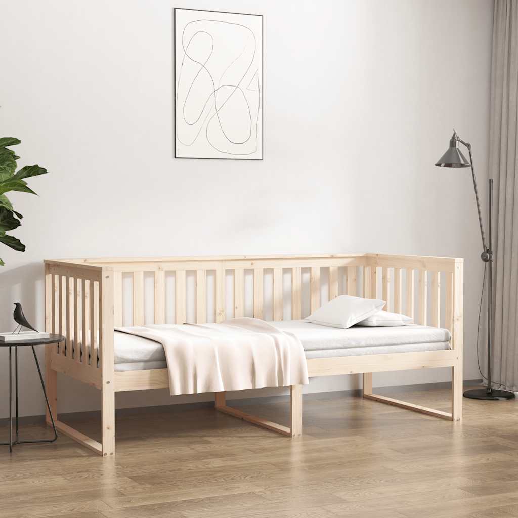Daybed med ryg og sider i massivt fyrretræ - 100 x 200 cm (uden madras)
