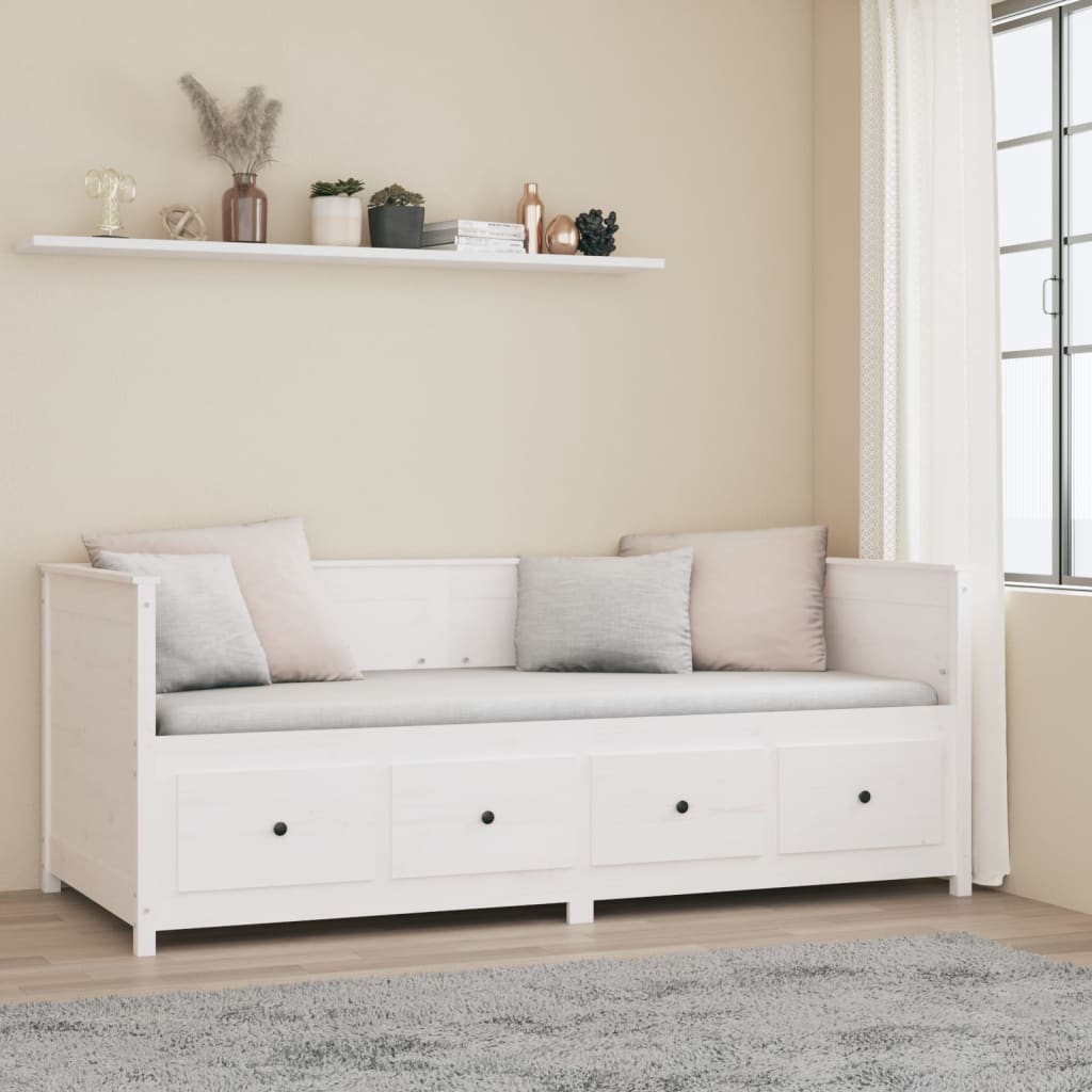 daybed uden madras 80x200 cm massivt fyrretræ hvid