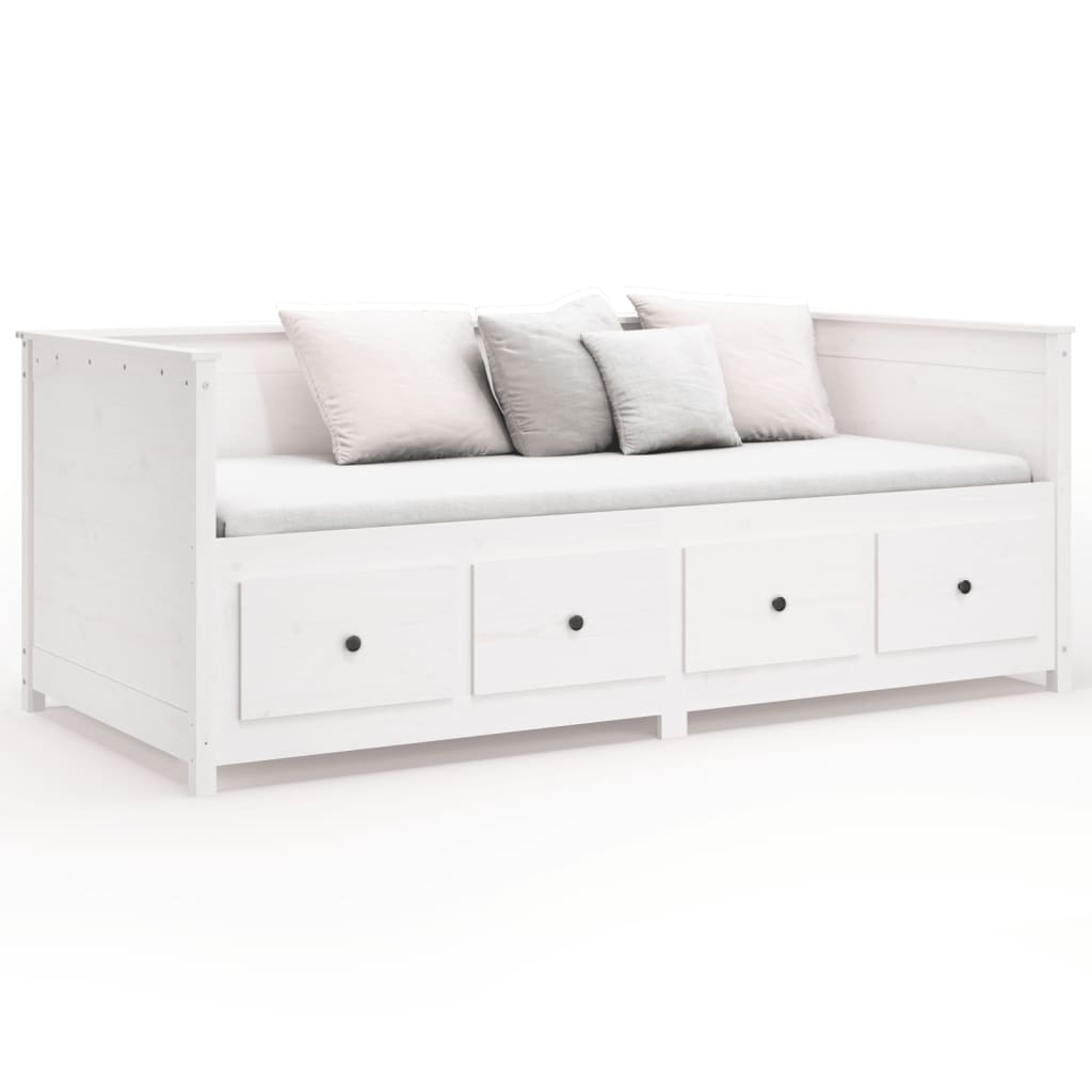 daybed uden madras 80x200 cm massivt fyrretræ hvid