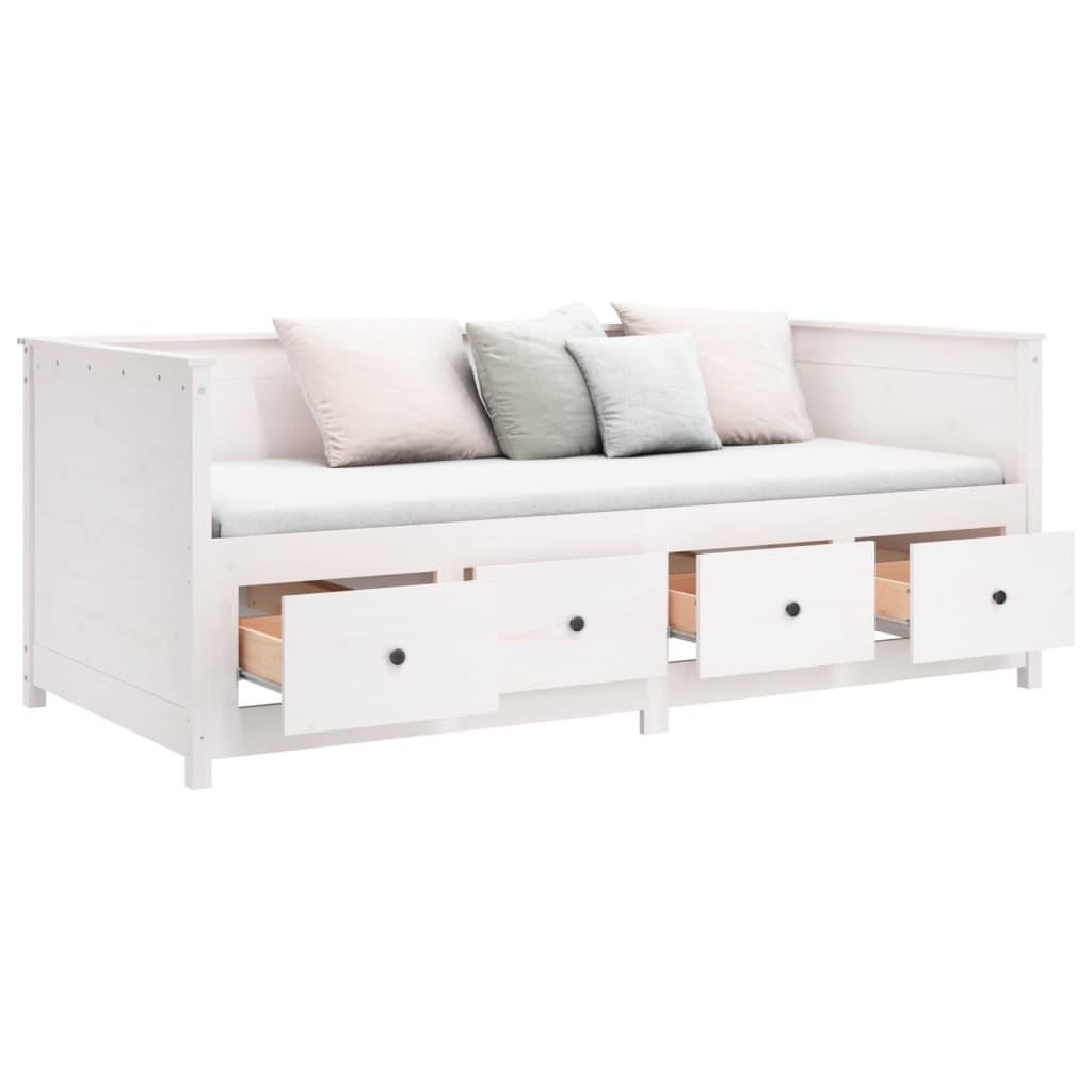 daybed uden madras 80x200 cm massivt fyrretræ hvid