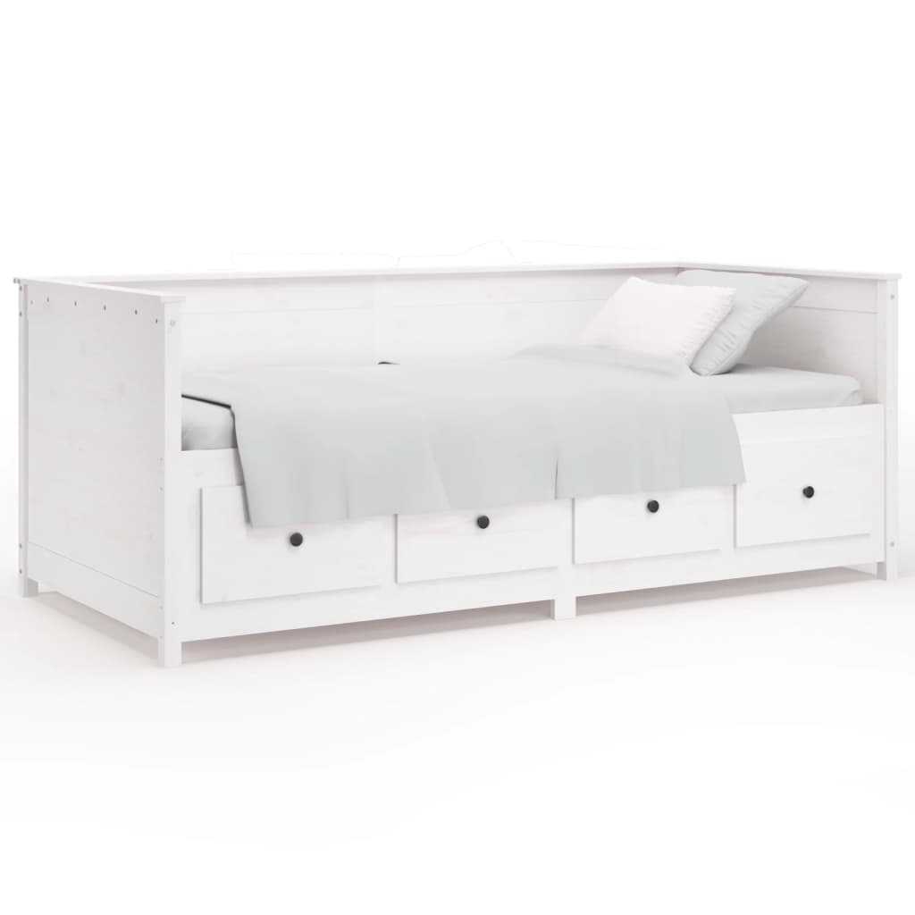 daybed uden madras 90x190 cm massivt fyrretræ hvid