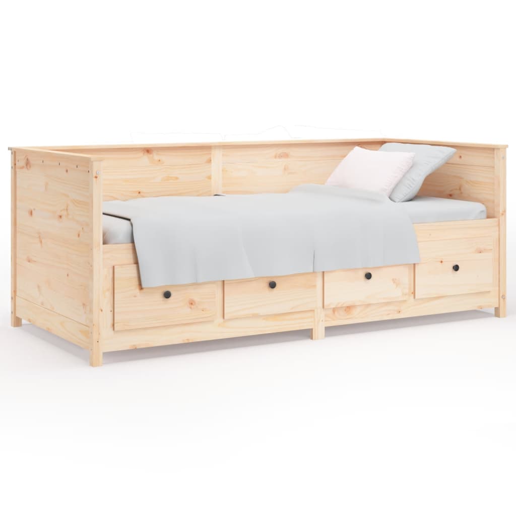 daybed med reol uden madras 75x190 cm massivt fyrretræ