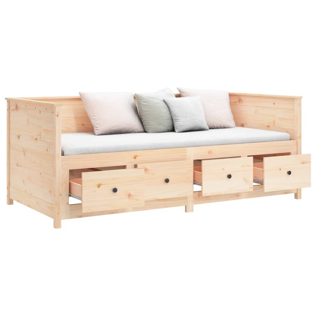daybed med reol uden madras 75x190 cm massivt fyrretræ