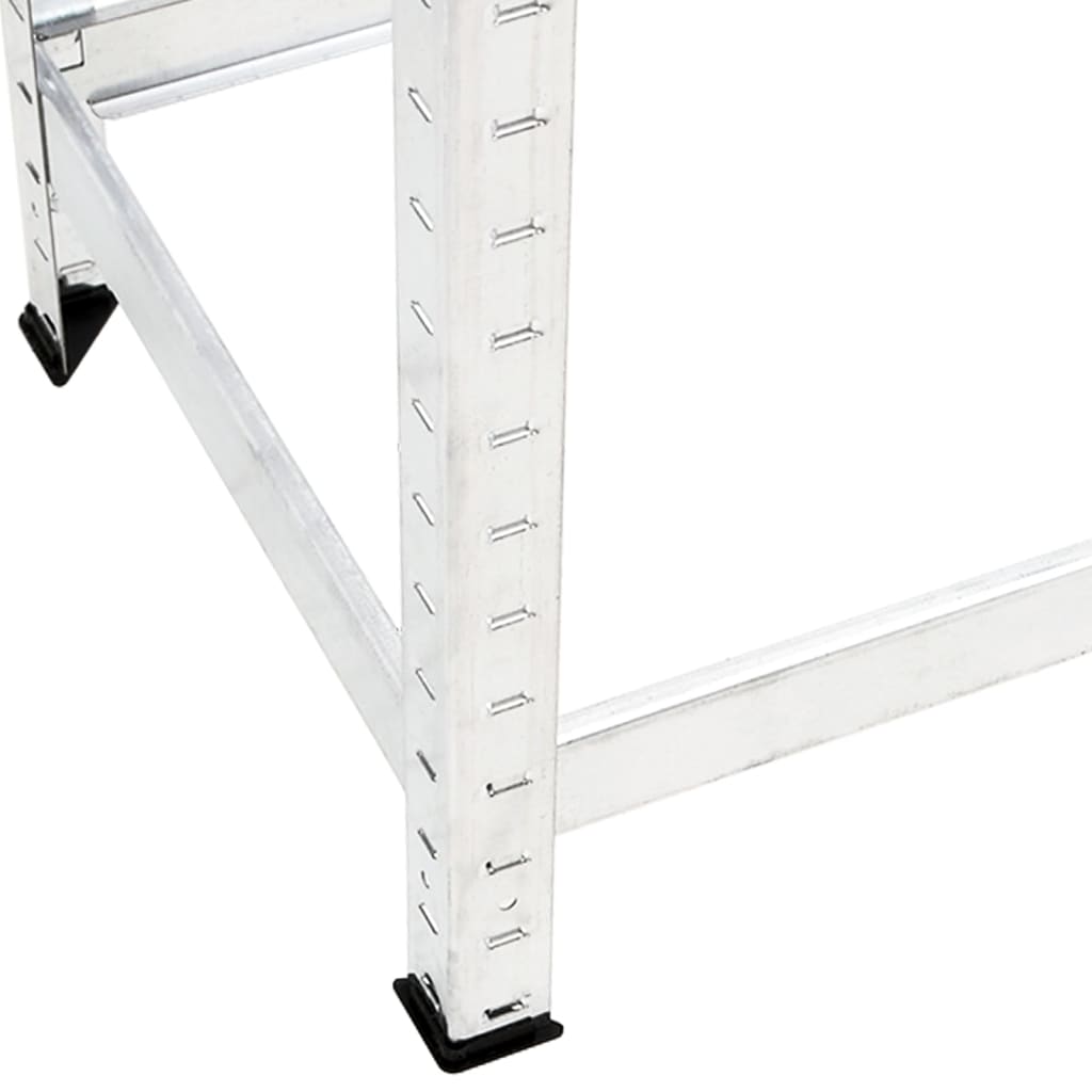 dækreol med 2 hylder 110x40x110 cm stål sølvfarvet