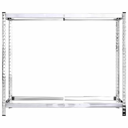 dækreoler 2 stk. med 2 hylder 110x40x110 cm stål sølvfarvet