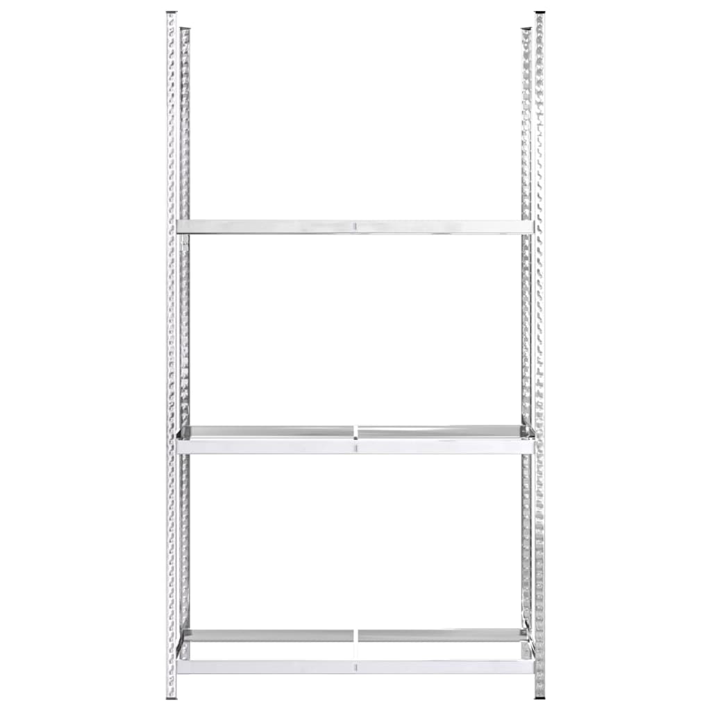 dækreoler 2 stk. med 3 hylder 110x40x200 cm stål sølvfarvet