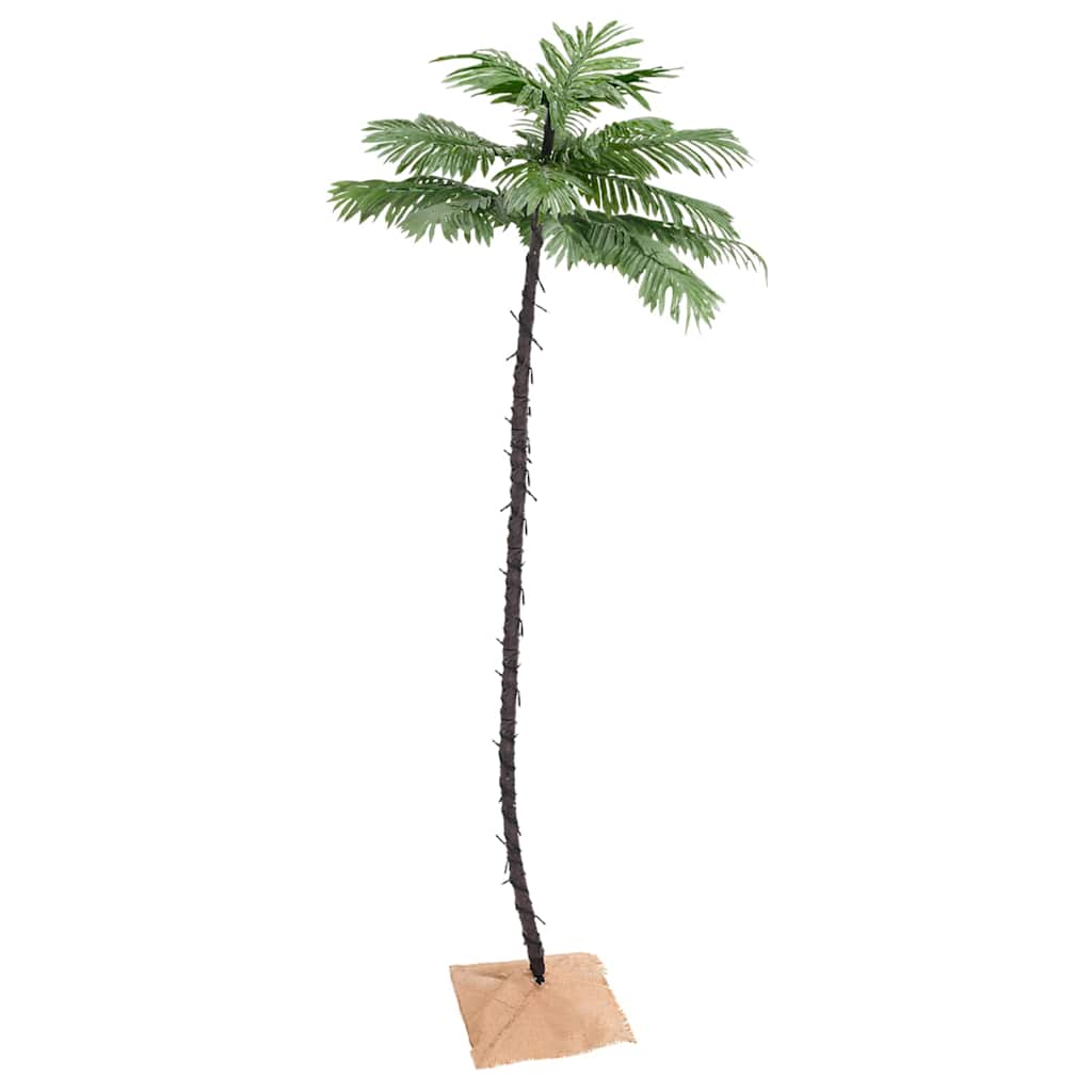 LED-palmetræ 300 cm 192 LED'er varmt hvidt lys hvid