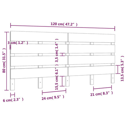 sengegærde 120x3x80 cm massivt fyrretræ hvid