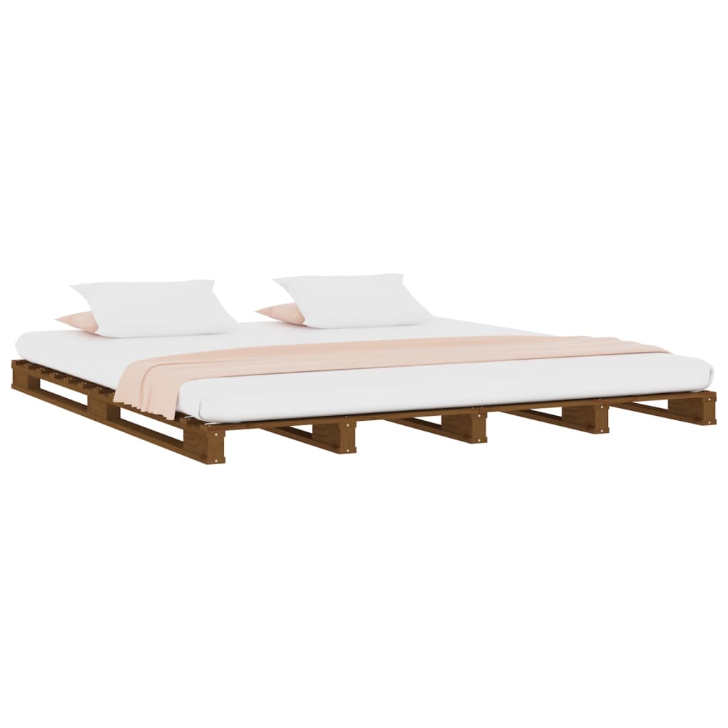 palleseng 120x200 cm massivt fyrretræ gyldenbrun