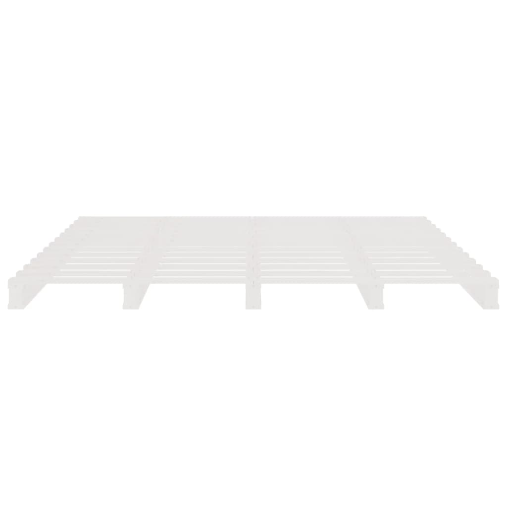 palleseng 180x200 cm Super King massivt fyrretræ hvid