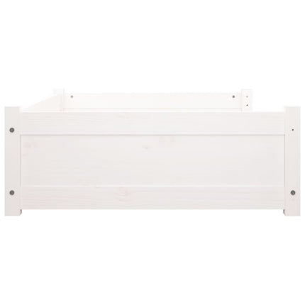 hundeseng 105,5x75,5x28 cm massivt fyrretræ hvid