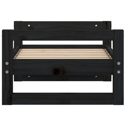hundeseng 55,5x45,5x28 cm massivt fyrretræ sort