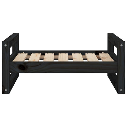 hundeseng 65,5x50,5x28 cm massivt fyrretræ sort
