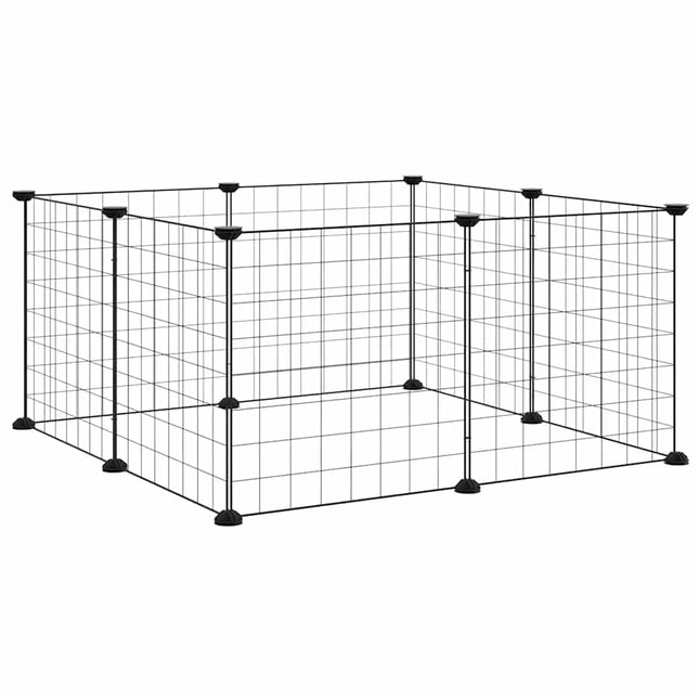 8-panels kæledyrsbur sort 35x35 cm stål