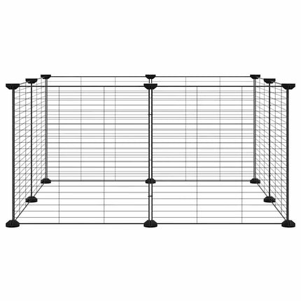 8-panels kæledyrsbur sort 70x70x35 cm stål