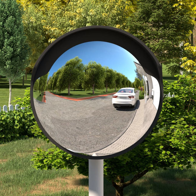 udendørs konvekst trafikspejl sort Ø45 cm polycarbonat