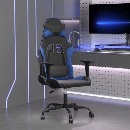 gamingstol m. massagefunktion kunstlæder sort og blå