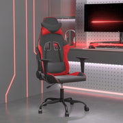 gamingstol m. massagefunktion kunstlæder sort og rød