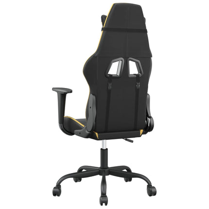 gamingstol m. massagefunktion kunstlæder sort guldfarvet