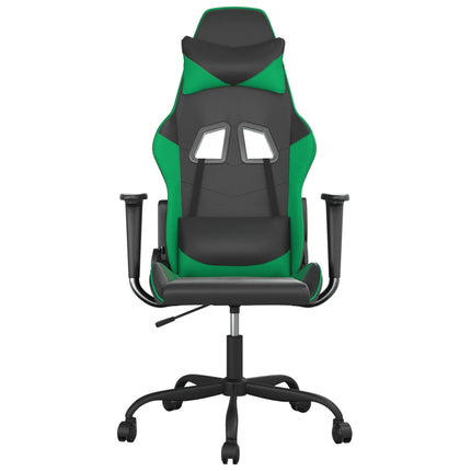 gamingstol m. massagefunktion kunstlæder sort og grøn