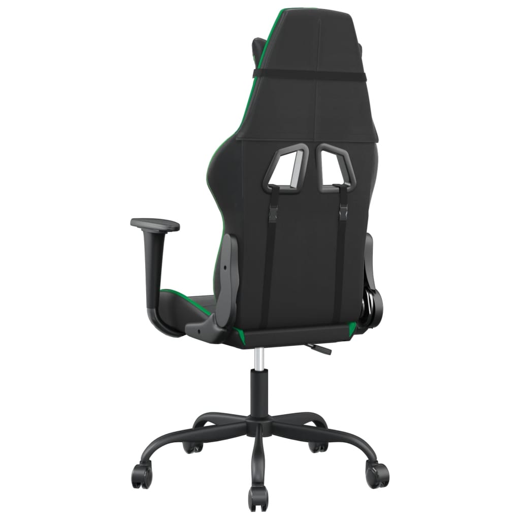 gamingstol m. massagefunktion kunstlæder sort og grøn