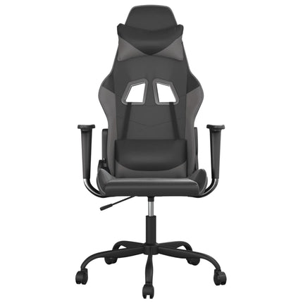 gamingstol m. massagefunktion kunstlæder sort og grå