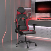 gamingstol m. massagefunktion kunstlæder sort og vinrød