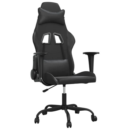 gamingstol med massagefunktion kunstlæder sort