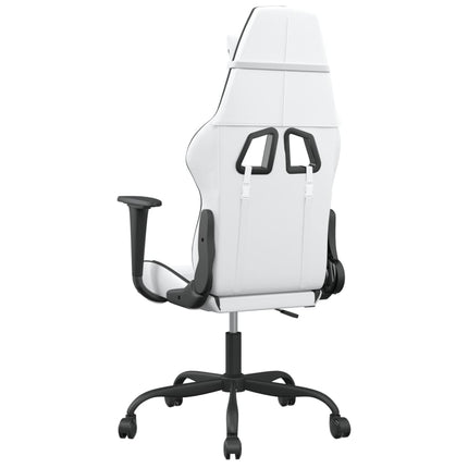 gamingstol m. massagefunktion kunstlæder hvid og sort
