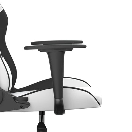 gamingstol m. massagefunktion kunstlæder hvid og sort
