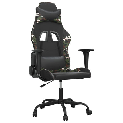 gamingstol m. massagefunktion kunstlæder sort og camouflage