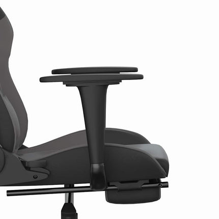 gamingstol m. massagefunktion og fodstøtte kunstlæder sort grå