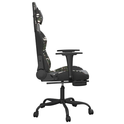 gamingstol m. massage og fodstøtte kunstlæder sort camouflage